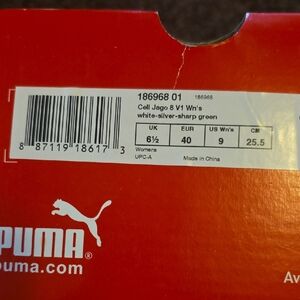 Puma Women's Sneakers in White, Silver, and Green